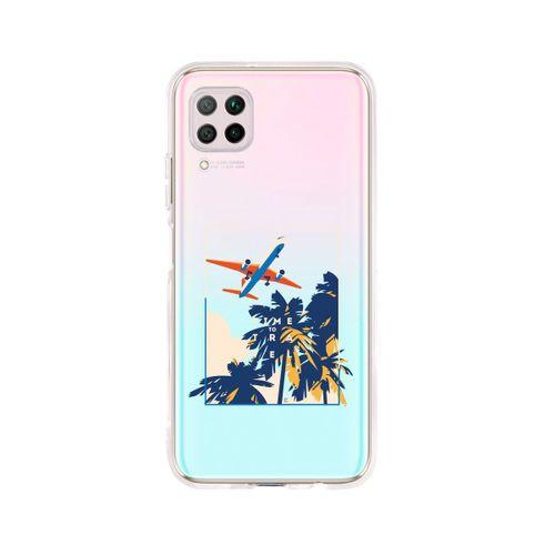 Huawei P40 Lite Time To Travel Desenli Premium Şeffaf Silikon Kılıf