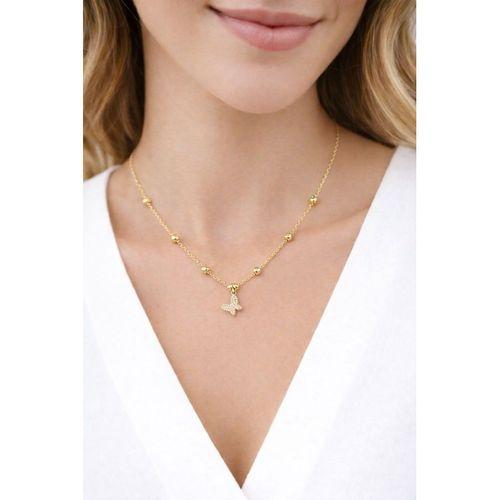 Dorica Toplu Zirkon Taşlı Kelebek Kadın Gümüş Kolye