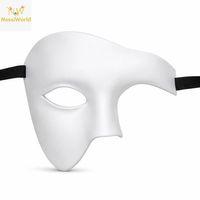 Beyaz Yarım Erkek Maske – Phantom Parti &amp; Balo Maskesi