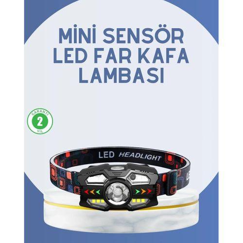 El Sensörlü Led Far Suya Dayanıklı Şarjlı Kafa Lambası