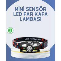 El Sensörlü Led Far Suya Dayanıklı Şarjlı Kafa Lambası