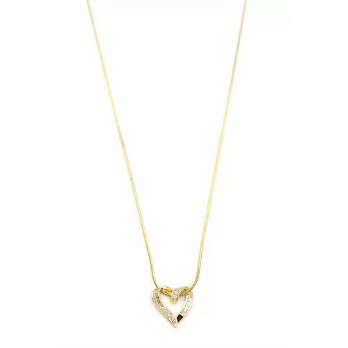 Taşlı Kalp Kolye - Altın