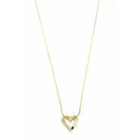 Taşlı Kalp Kolye - Altın