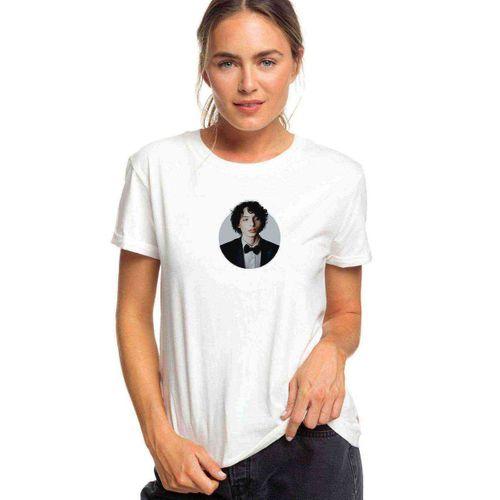 Stranger Things Finn Baskılı Beyaz Kadın Tshirt