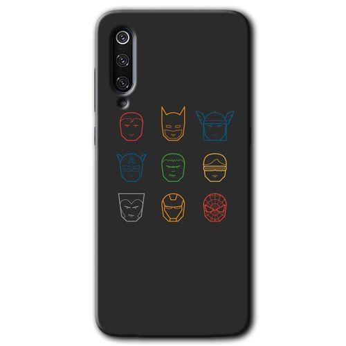 Potkal Hediye Fabrikası Xiaomi Mi 9 Kılıf HD Desen Baskılı Arka Kapak - Avengers Minimalism