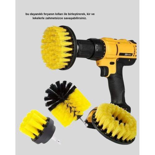 3’lü Matkap Temizlik Fırçası Seti – Banyo, Mutfak Ve Araç Jantı İçin Etkili