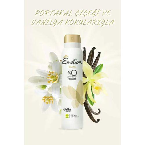 Emotion Bliss Kadın Vegan Deodorant 150 Ml Hızlı Kurur , Leke Bırakmaz