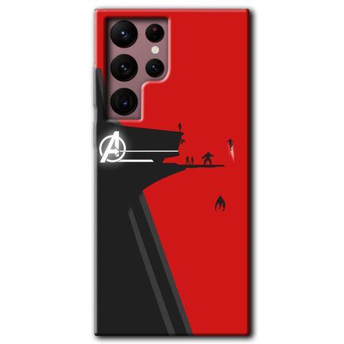 MRCİLETİSİM Samsung Galaxy S22 Ultra Kılıf HD Desen Baskılı Arka Kapak + Temperli Cam - Avengers Tower