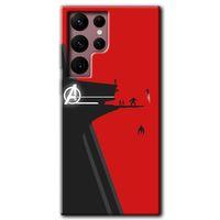 MRCİLETİSİM Samsung Galaxy S22 Ultra Kılıf HD Desen Baskılı Arka Kapak + Temperli Cam - Avengers Tower