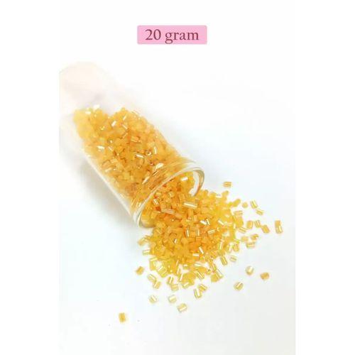 Kesme Cam Boncuk 2mm - 20 Gram - Şeffaf Koyu Sarı -BNC313