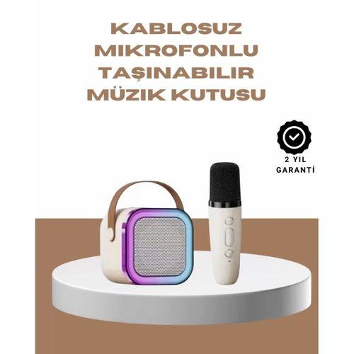 Bluetooth Karaoke Mikrofon Ve Hoparlör Seti Taşınabilir