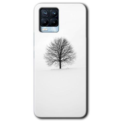 BeRa Aksesuar Realme 8 Kılıf Baskılı Kapak - Alone Tree +Tam Kaplayan Mat Seramik