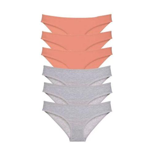 6 Adet Süper Eko Set Likralı Kadın Slip Külot Pudra Gri