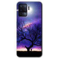 Potkal Hediye Fabrikası Oppo Reno 5 Lite Kılıf HD Desen Baskılı Arka Kapak - Uzay Silüet