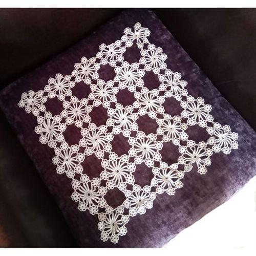 El İşi Dantel Tığ İşi Beyaz 43X41Cm
