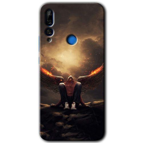 Potkal Hediye Fabrikası Huawei Y9 Prime 2019 HD Baskılı Kılıf + 9D Tam Ekran Koruyucu - Wings of Power