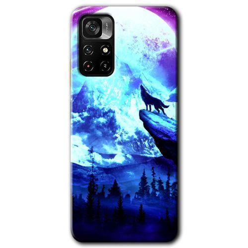 Xiaomi Redmi Note 11T Kılıf HD Desen Baskılı Arka Kapak + Temperli Cam - Mega Kurt