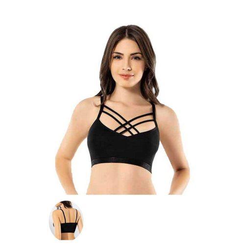 Kota 6 Adet Siyah Çapraz İpli Büstiyer