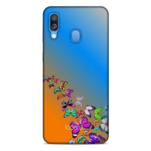 Samsung Galaxy A40 Kılıf Kelebek Etkisi (50) Shockproof Kılıf Bordo Pembe