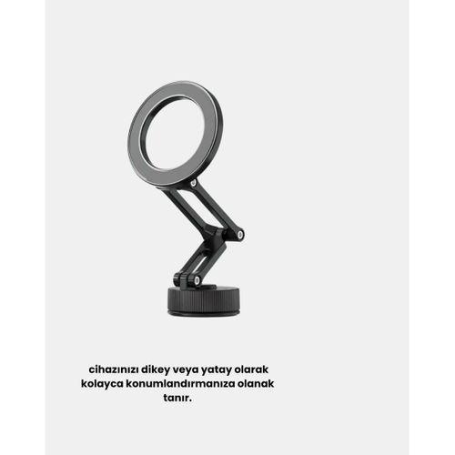 360° Dönebilen Katlanır Manyetik Araç Telefon Tutucu – Magsafe Uyumlu, Kompakt Ve Şık Tasarım