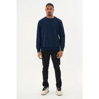 Süperlife Erkek Gri Bisiklet Yaka Ribanalı Regular Fit Sweatshirt spr26swk930