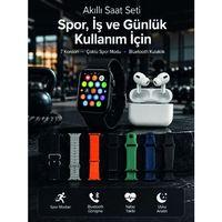 Akıllı Saat, Bluetooth Kulaklık Ve 7 Farklı Kordon Tek Kutuda Günlük Kullanım Ve Spor İçin
