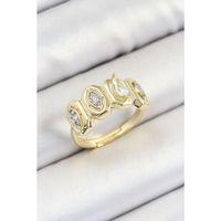 Pirinç Zirkon Taşlı Damla Model Gold Renk Kadın Yüzük
