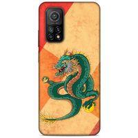 Xiaomi Mi 10T 5G Kılıf Dragons (24) Darbe Emici Kılıf Tatoo Yeşil Ejderha