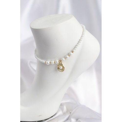 Beyaz İnci İstiridyeli Model Halhal