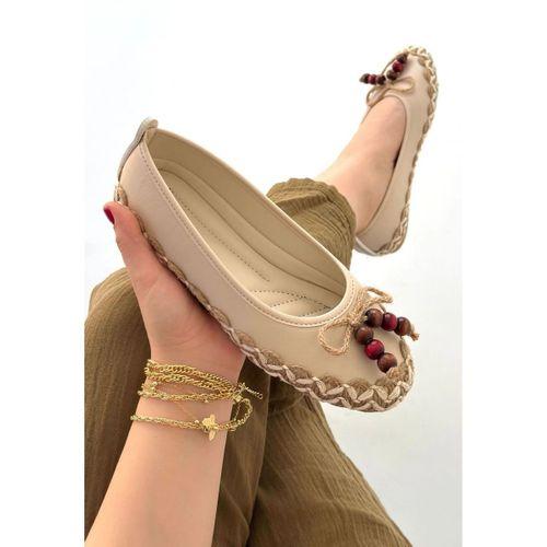 Ilwe Bej Cilt Babet Ayakkabı