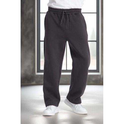 Baggy Kalıp 3 İplik Şardonlu Erkek Eşofman Altı - Füme