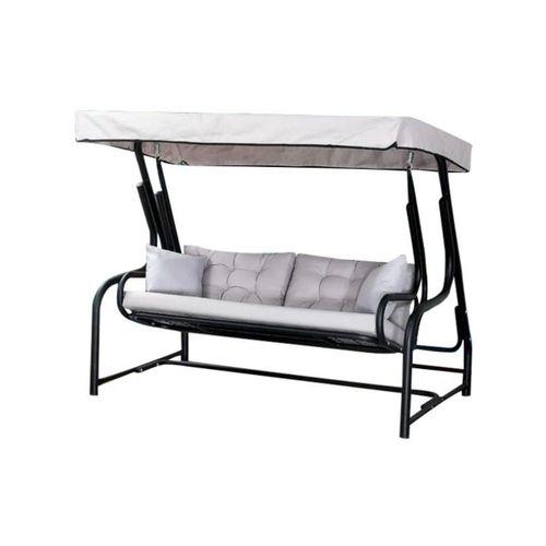 Mandella Gondol Üç Kişilik Metal Salıncak (Minder Hediyeli)