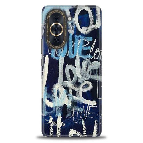 Huawei Nova 10 Kılıf HD Baskılı Kılıf - Love Mavi + Tam Ekran Koruyucu