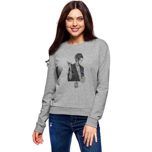 Anime Tokyo Ghoul Anteiku Baskılı Gri Kadın Sweatshirt
