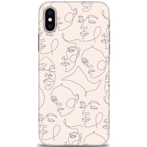 iPhone X Kılıf HD Baskılı Kılıf - Kadın Silüeti + Tam Ekran Koruyucu