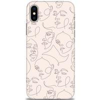iPhone X Kılıf HD Baskılı Kılıf - Kadın Silüeti + Tam Ekran Koruyucu