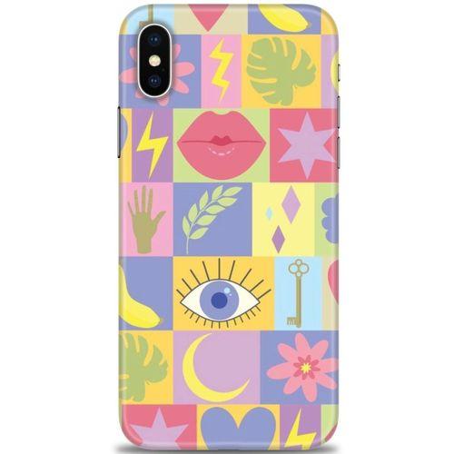 iPhone X Kılıf HD Baskılı Kılıf - Tek Göz + Tam Ekran Koruyucu