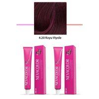 2 li Set Premium 4.20 Koyu Viyole - Kalıcı Krem Saç Boyası 2 X 50 g Tüp