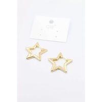 Metal Yıldız Küpe - Altın