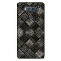 LG K61 Kılıf Patchwork (25) Antişok Kapak Siyah Gri