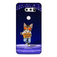 LG K50S Kılıf FunnyMaX (42) Rugged Armor Kılıf Kedili Mor