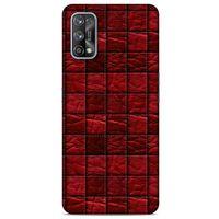Oppo Realme 7 Pro Kılıf Patchwork (12) Koruyucu Silikon Kırmızı Bordo