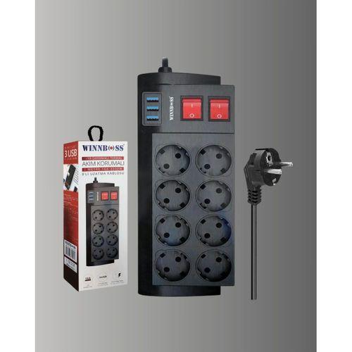 2 Metre Güçlü Çoklu Priz 8 Soket