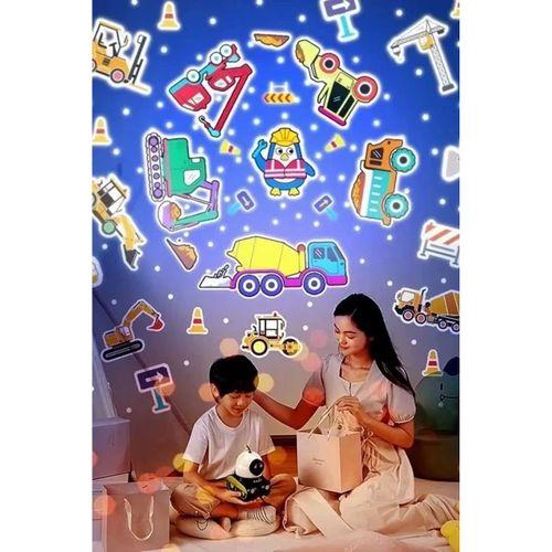 Robot Projeksiyon Gece Lambası Hoparlörlü Şarjlı Yıldızlı Gökyüzü Temalı Led Projeksiyon Lambası