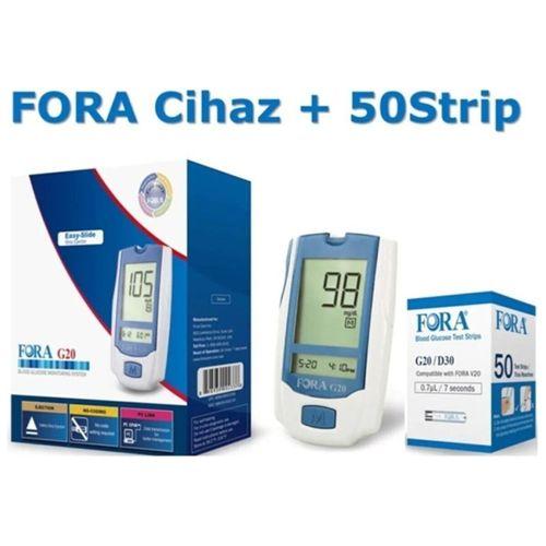G20 Şeker Cihazı + 50 Adet Ölçüm Strip / Çubuğu + 100 Adet Lanset