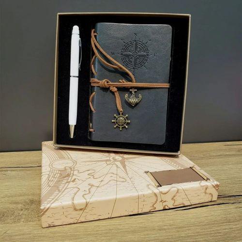 Gri Defter Ve Beyaz Kalem Kutulu Set