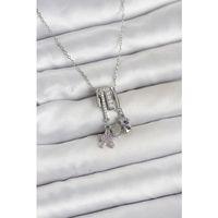 316L Çelik Gümüş Zirkon Taşlı Deniz Tema Charmlı Kadın Kolye