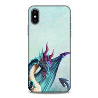 Apple iPhone XS Kılıf Dragons (19) Kılıfları Mavi Ejderha