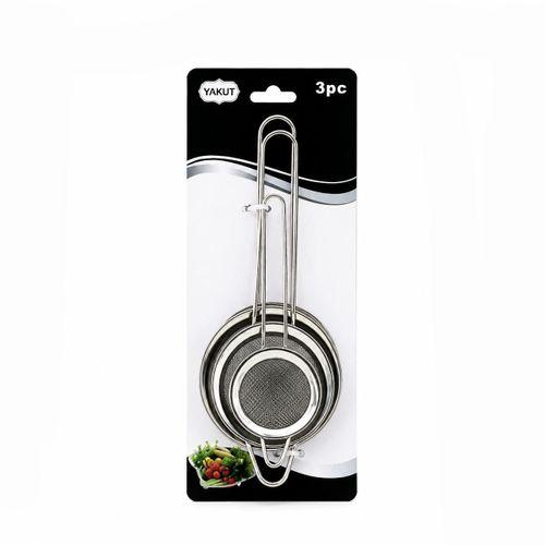 3'lü Mini Tel Süzgeç Seti (5-7-8 cm) Metal Çerçeve
