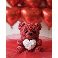 3d Baskı Kalpli Ayıcık 10cm Romantik Masaüstü Dekor
